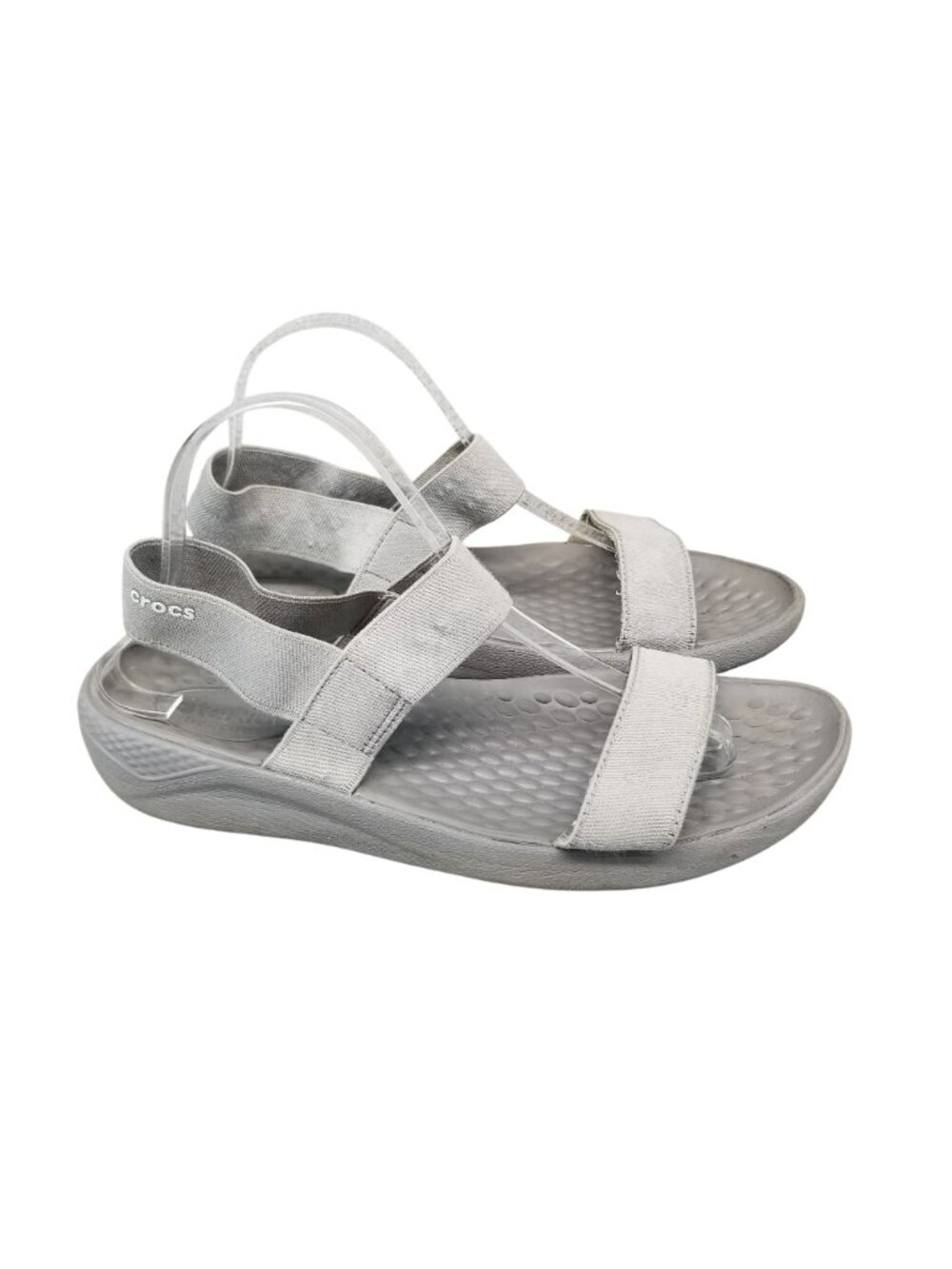 Crocs Shoes Women Size 10 Gray Strappy Ankle Strap Sandals *Read* - Picture 6 of 12